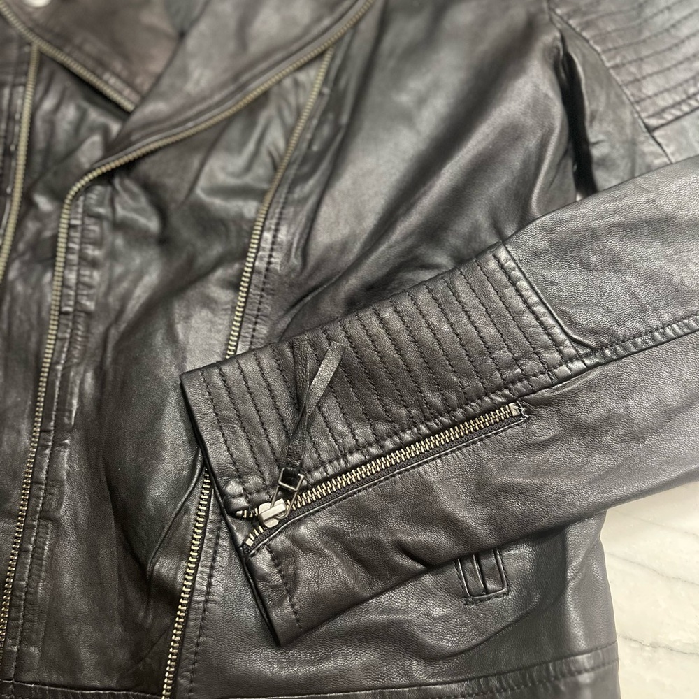 Treasure & Bond- Nordstrom Black Quilted Leather Jacket-Medium - Picture 10 of 12